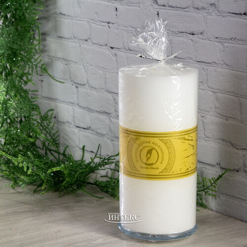 Декоративная свеча Ливорно 205*100 мм белая Омский Свечной
