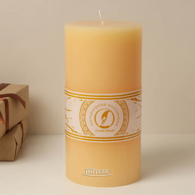 Декоративная свеча Ливорно 205*100 мм крем-брюле Омский Свечной