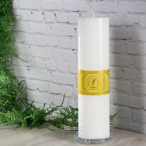 Декоративная свеча Ливорно 305*80 мм белая Омский Свечной