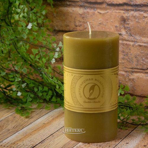 Декоративная свеча Ливорно 150*80 мм оливковая Омский Свечной