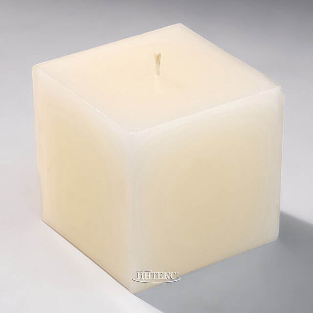 Свеча куб Бергамо 75 мм слоновая кость Омский Свечной