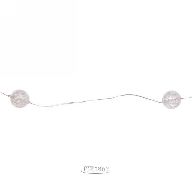 Светодиодная гирлянда на батарейках Жемчужины, 2 м, 20 зеленых Led ламп, серебряная проволока, контроллер, IP20 Serpantin (Серпантин)