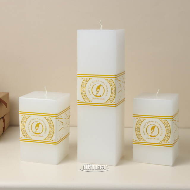 Свеча квадратная Бергамо 125*75 мм белая Омский Свечной