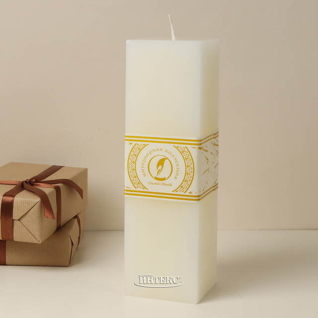 Свеча квадратная Бергамо 250*75 мм слоновая кость Омский Свечной