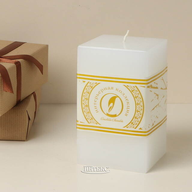 Свеча квадратная Бергамо 125*75 мм белая Омский Свечной