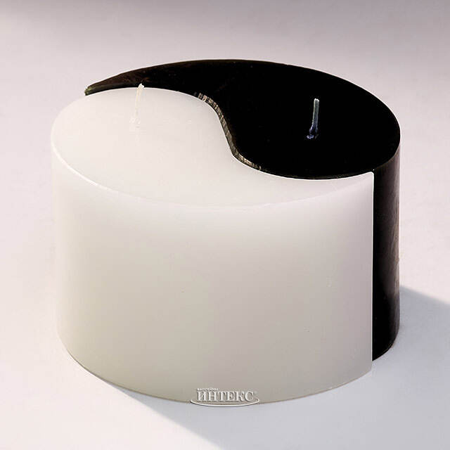 Двудольная свеча Инь-Ян 75*125 мм черная/белая Омский Свечной