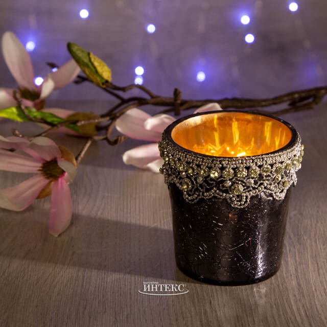 Подсвечник Стакан Старинные Кружева 7.5 см Kaemingk