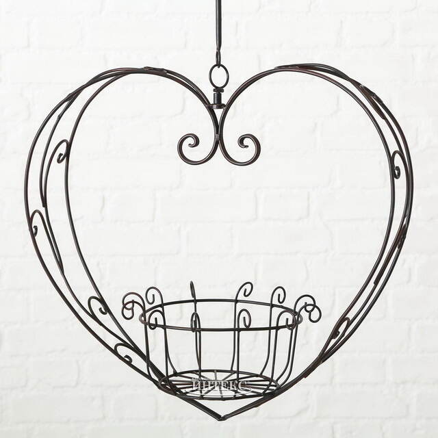 Подвесное кашпо-корзина Blancarde Cuore 56*52 см коричневое, металл Boltze