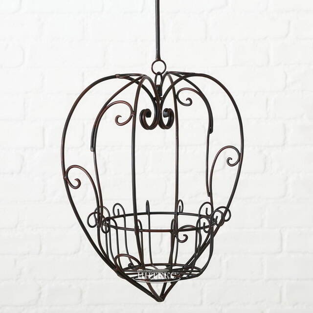 Подвесное кашпо-корзина Blancarde Cuore 56*52 см коричневое, металл Boltze