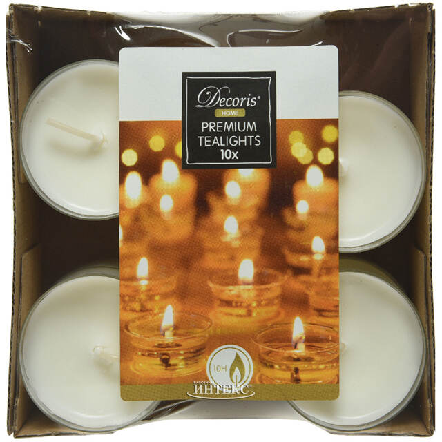 Чайная свеча в прозрачной гильзе Макси 5 см белая, 10 шт Kaemingk