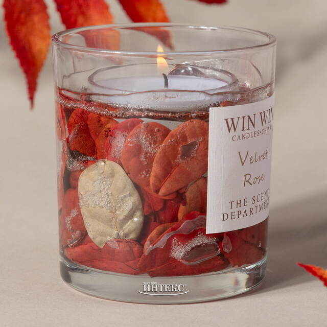 Ароматическая свеча в стакане Win Collection - Бархатная Роза 9 см Kaemingk