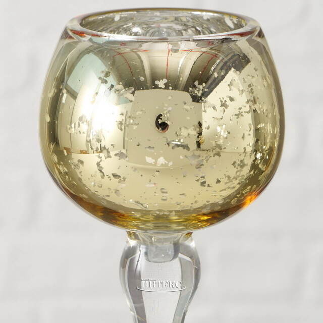 Набор стеклянных подсвечников - бокалов Tours 18-22 см золотой, 3 шт Boltze (Больтце)