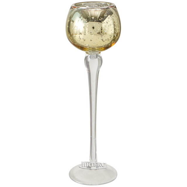 Набор стеклянных подсвечников - бокалов Tours 18-22 см золотой, 3 шт Boltze (Больтце)