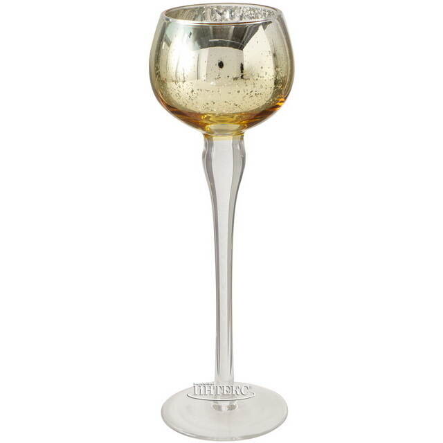 Набор стеклянных подсвечников - бокалов Tours 18-22 см золотой, 3 шт Boltze (Больтце)