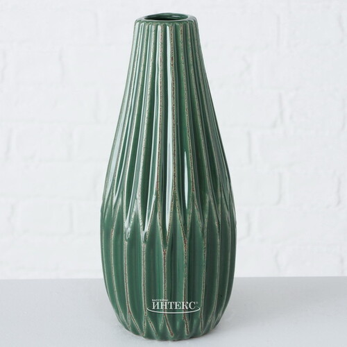 Керамическая ваза Жюстин 24 см малахитовая Boltze