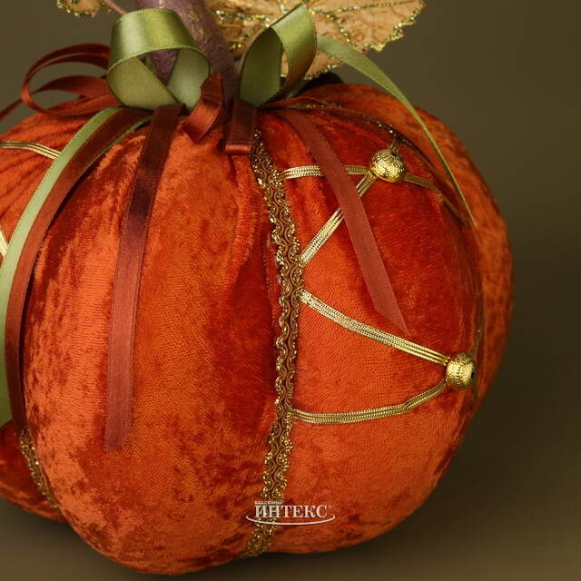 Декоративное украшение Тыква Микеле 23 см оранжевая Winter Deco