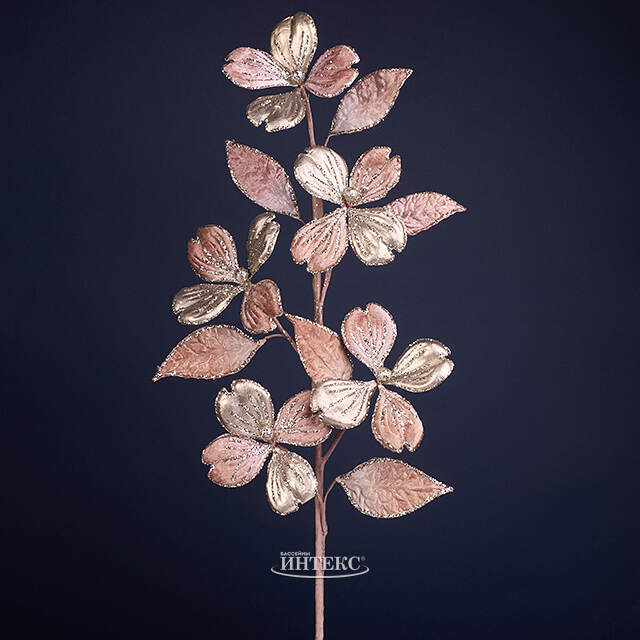 Декоративная ветка Магнолия Иоганна 64 см пудровая Winter Deco