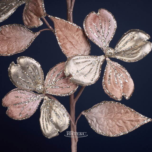 Декоративная ветка Магнолия Иоганна 64 см пудровая Winter Deco