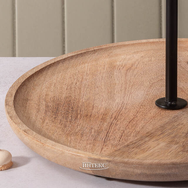 Деревянная этажерка для закусок Bedonia 35 см, двухъярусная Boltze