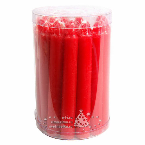 Столовые свечи мини Праздничные, 10.5*1.3 см, 20 шт, красные Kaemingk
