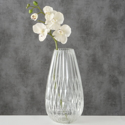 Стеклянная ваза Валетта 37 см, прозрачная Boltze