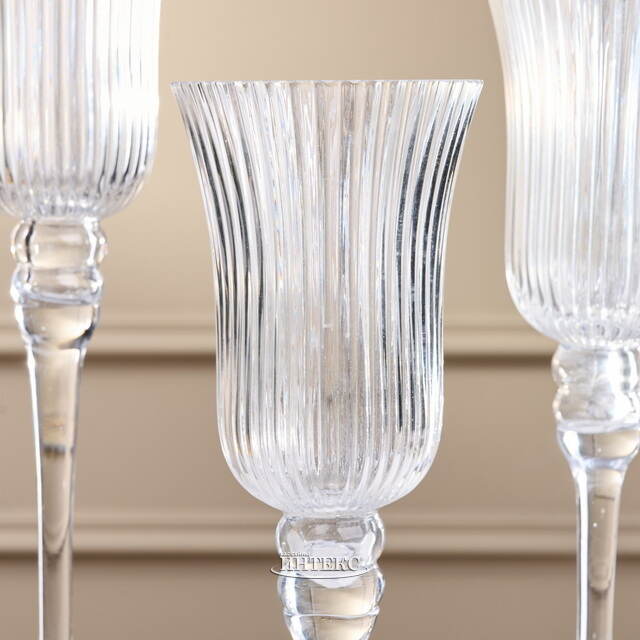 Набор стеклянных подсвечников - бокалов Кристалл Латорре 30-40 см, 3 шт Boltze (Больтце)