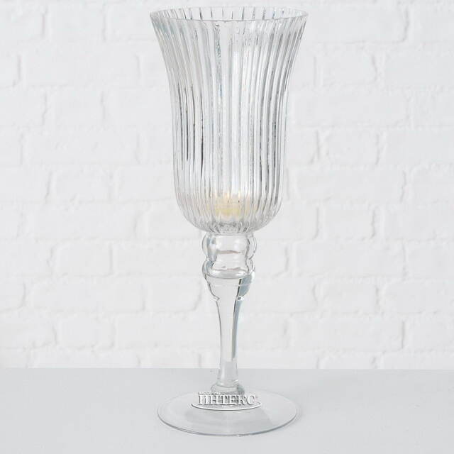 Набор стеклянных подсвечников - бокалов Crystall Latorre 30-40 см, 3 шт Boltze