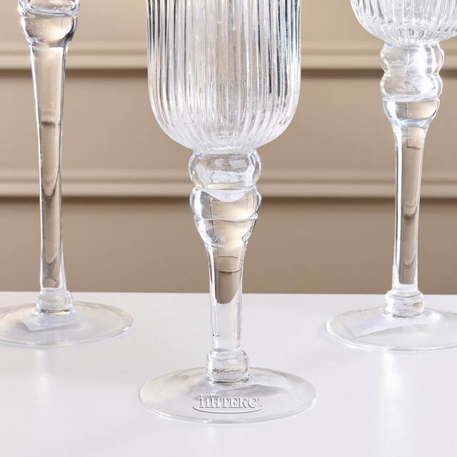 Набор стеклянных подсвечников - бокалов Кристалл Латорре 30-40 см, 3 шт Boltze (Больтце)