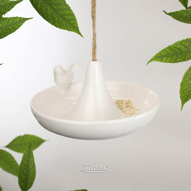 Декоративная кормушка для птиц Гертлин 20 см молочная Boltze