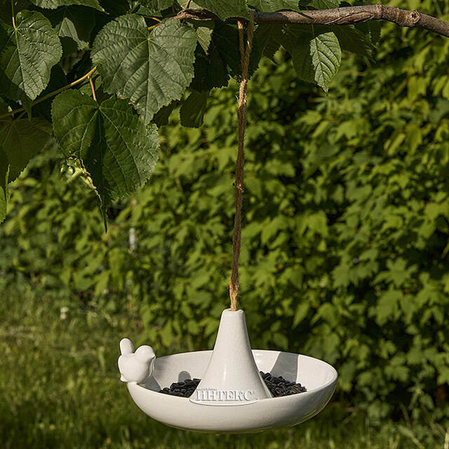 Декоративная кормушка для птиц Гертлин 20 см молочная Boltze
