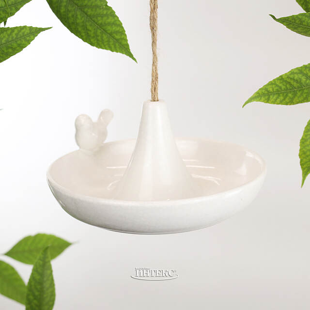 Декоративная кормушка для птиц Гертлин 20 см молочная Boltze