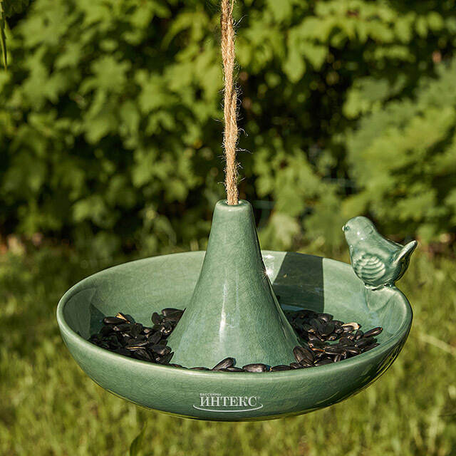 Декоративная кормушка для птиц Гертлин 20 см зеленая Boltze