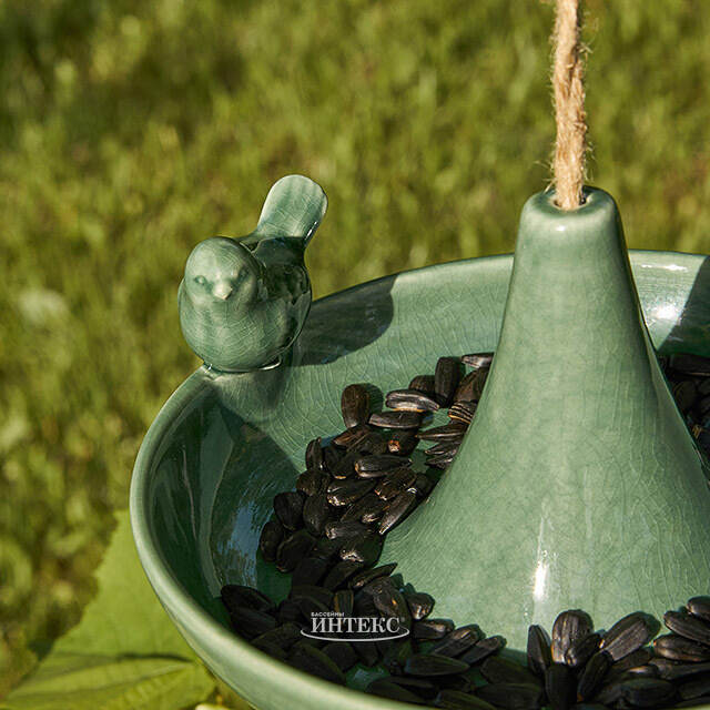 Декоративная кормушка для птиц Гертлин 20 см зеленая Boltze