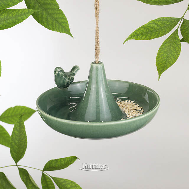 Декоративная кормушка для птиц Гертлин 20 см зеленая Boltze