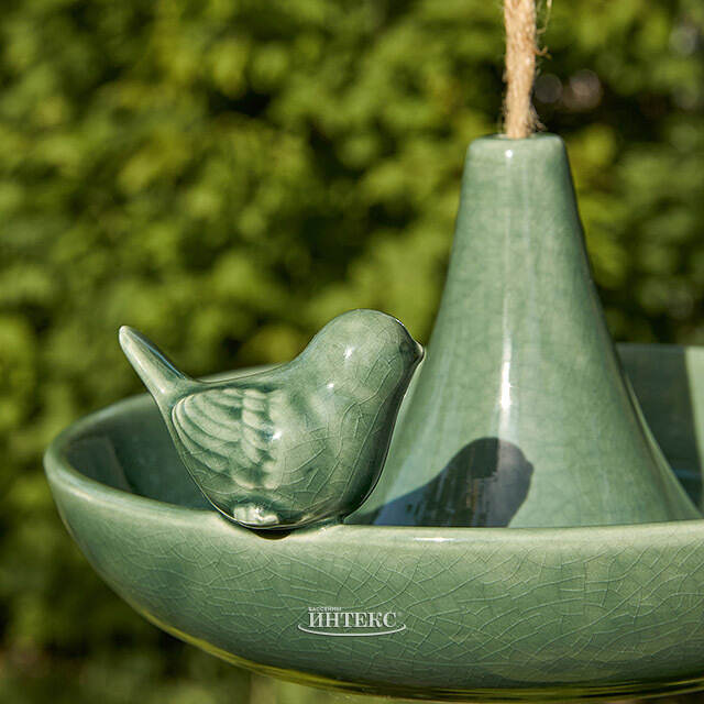 Декоративная кормушка для птиц Гертлин 20 см зеленая Boltze