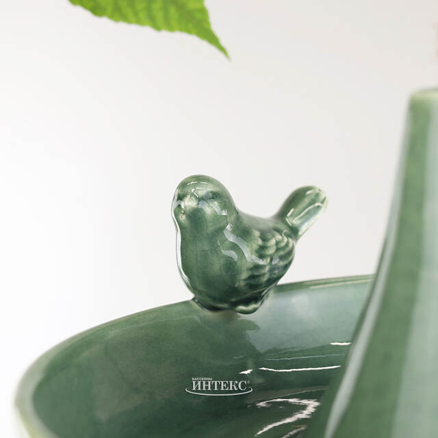 Декоративная кормушка для птиц Гертлин 20 см зеленая Boltze