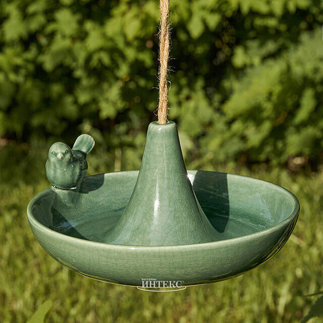 Декоративная кормушка для птиц Гертлин 20 см зеленая Boltze