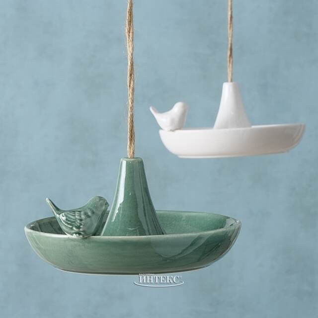 Декоративная кормушка для птиц Гертлин 20 см зеленая Boltze