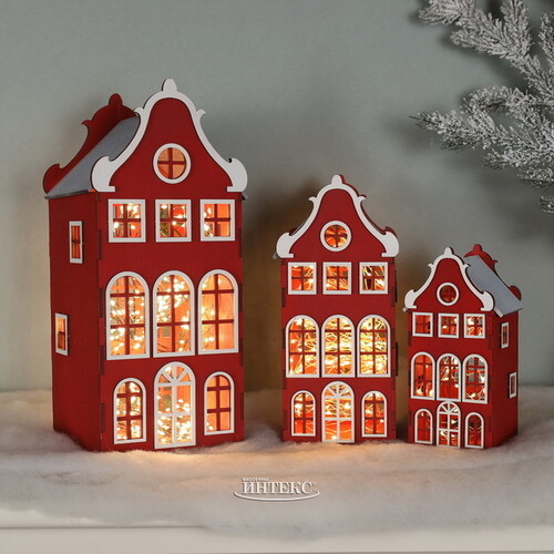 Декоративный домик Амстердам 20 см красный Christmas Apple