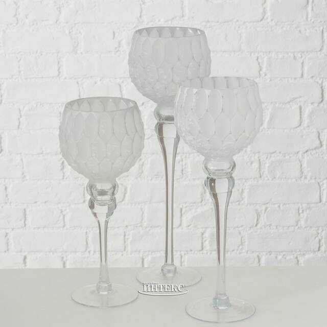 Набор стеклянных подсвечников - бокалов Тенвальд 30-40 см, 3 шт Boltze (Больтце)