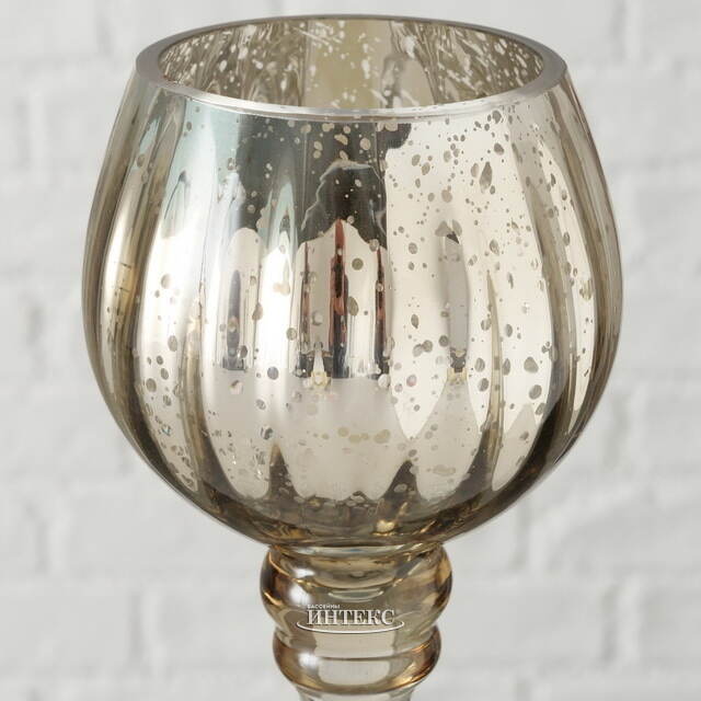 Набор стеклянных подсвечников - бокалов Mulhouse 30 см шампань, 2 шт Boltze (Больтце)