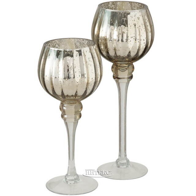 Набор стеклянных подсвечников - бокалов Mulhouse 30 см шампань, 2 шт Boltze (Больтце)