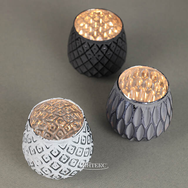 Набор стеклянных подсвечников Furfrida 9 см, 3 шт Boltze