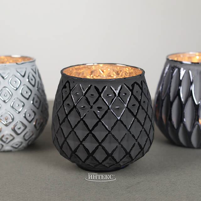 Набор стеклянных подсвечников Furfrida 9 см, 3 шт Boltze