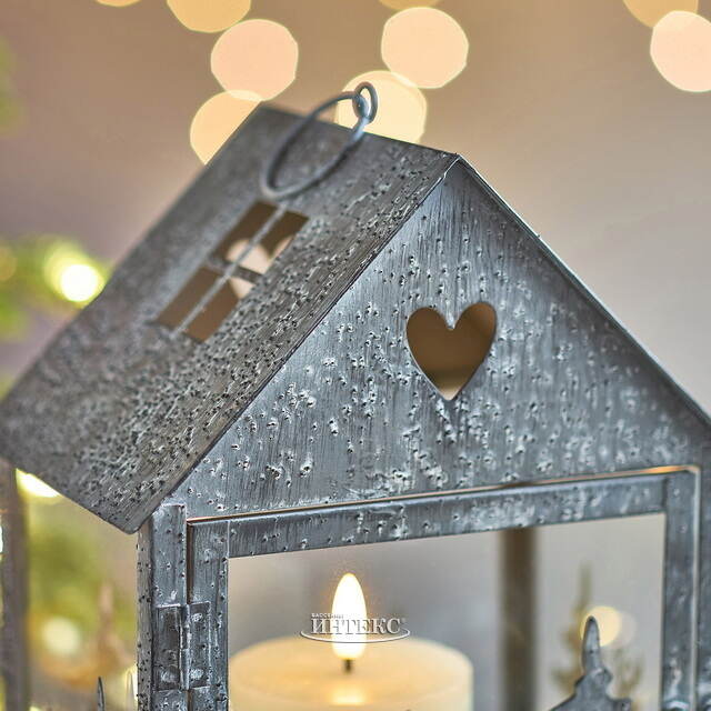 Набор подсвечников-домиков Олени в Лесу 16-27 см серый, 2 шт Boltze (Больтце)