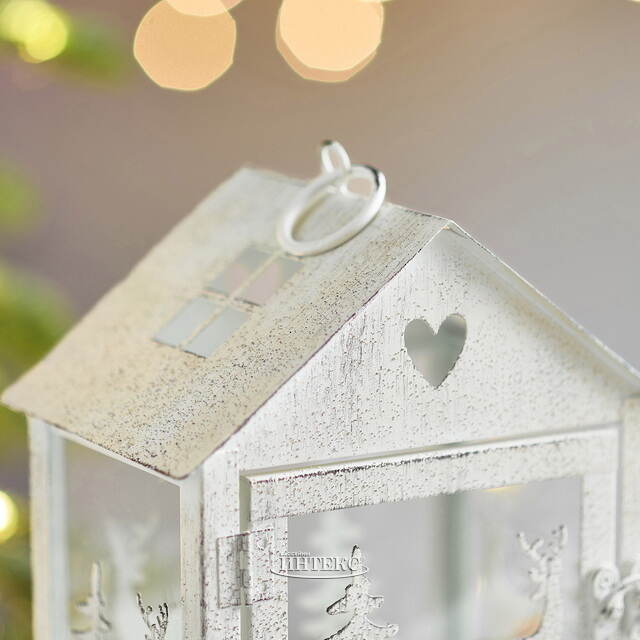 Набор подсвечников-домиков Олени в Лесу 16-27 см белый, 2 шт Boltze (Больтце)