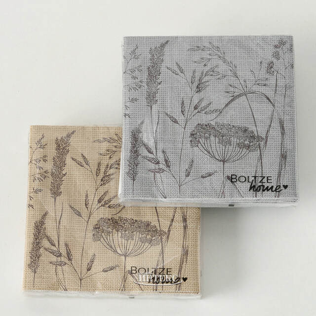 Бумажные салфетки Meadow Dream 17*17 см, 20 шт, дымчатые Boltze