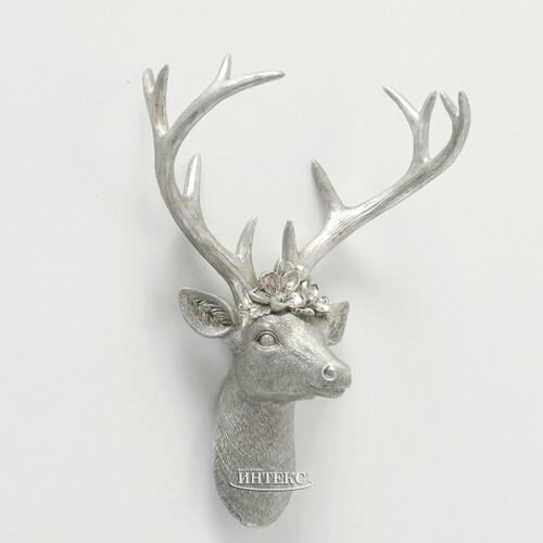 Настенный декор Голова серебряного оленя Викториано 32*25 см Boltze