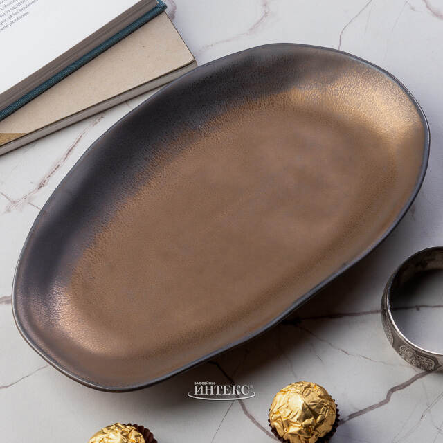 Декоративный поднос Блавикен 26 см, керамика Boltze