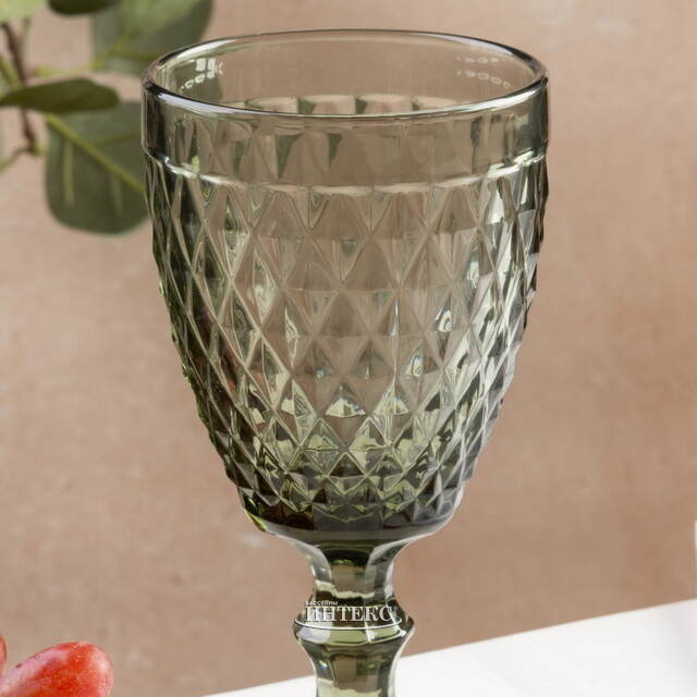 Бокал для вина Шатель 17 см серый, стекло Boltze